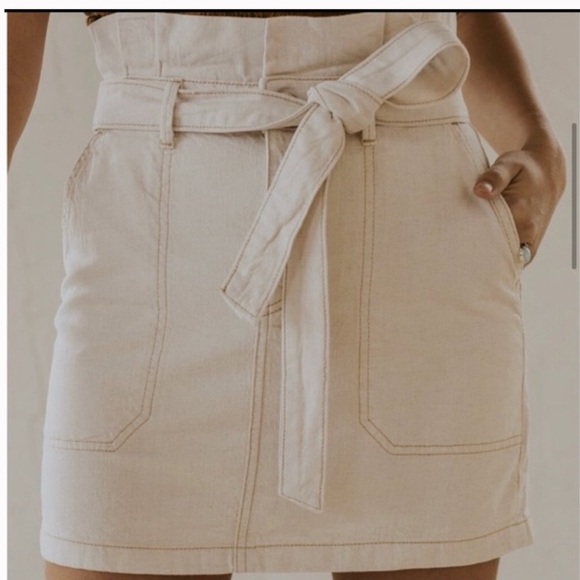 Free People Oatmeal Cinch Waist Mini Skirt - Picture 5 of 14